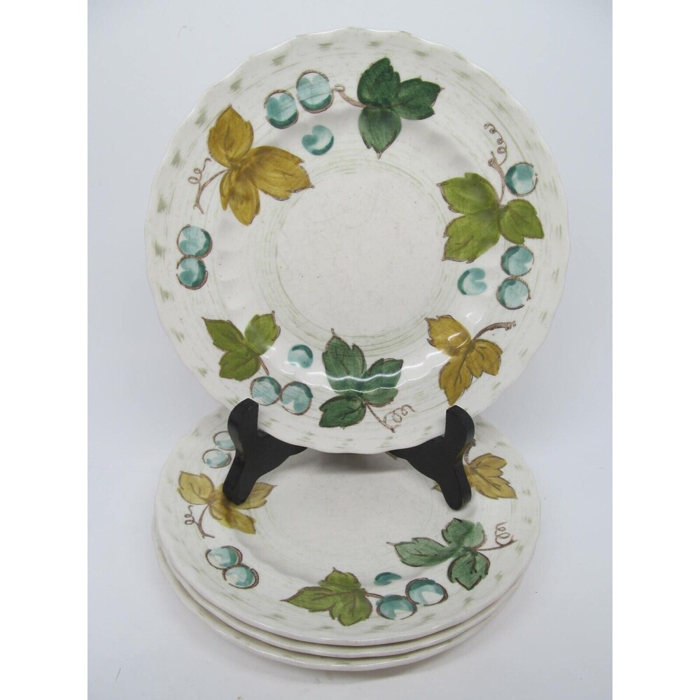 Metlox Vernon Ware Vinyard Set Of 4 Vintage 7 1/2" Salad Plates VGC    1960-1980